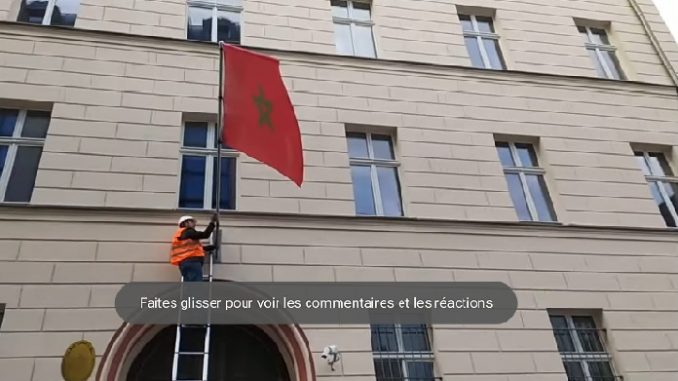 عصابة انفصالية متطرفة تقوم بمحاولة تدنيس علم المغرب بسفارة بألمانيا