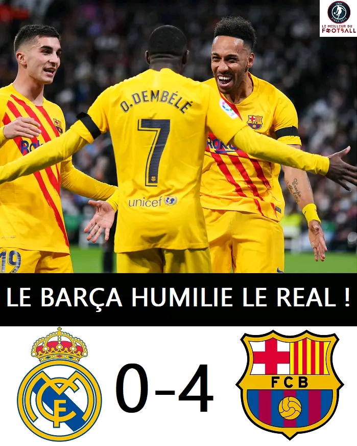 رباعية برشلونة تطيع بالملكي في مدريد الإسبانية.