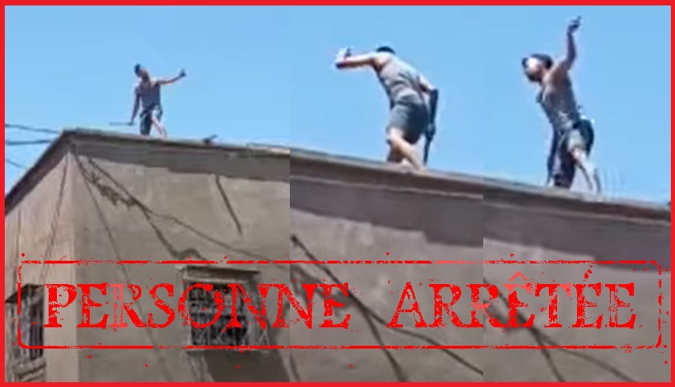 امن ولاية مراكش يوقف صاحب مقطع فيديو حامل السكين فوق السطح يهدد رجال السلطة