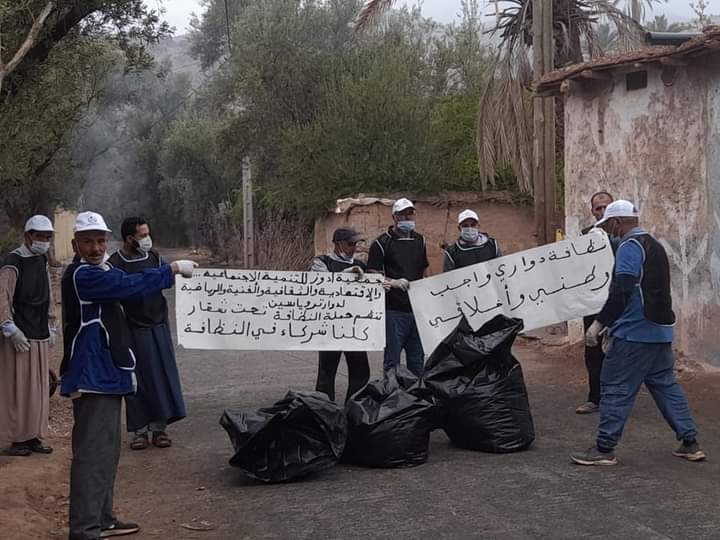 انطلاق حملة تحسيسية تتبنى خطة جديدة في تدبير النفايات المنزلية باقليم اكادير بجماعة بيكودين بدوار ترواياسين