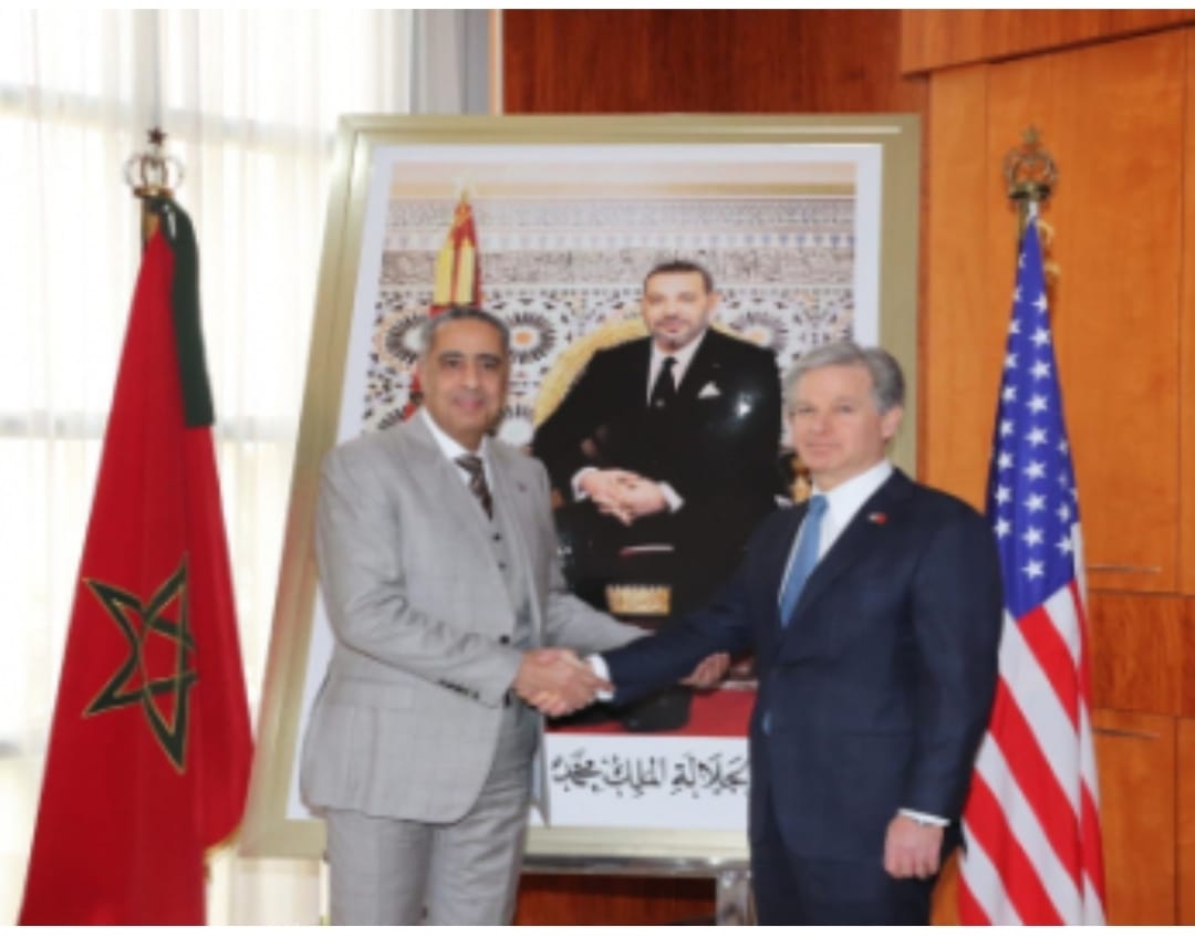 استقبال المدير العام للأمن الوطني ولمراقبة التراب الوطني مدير مكتب التحقيقات الفيدرالي الأمريكي