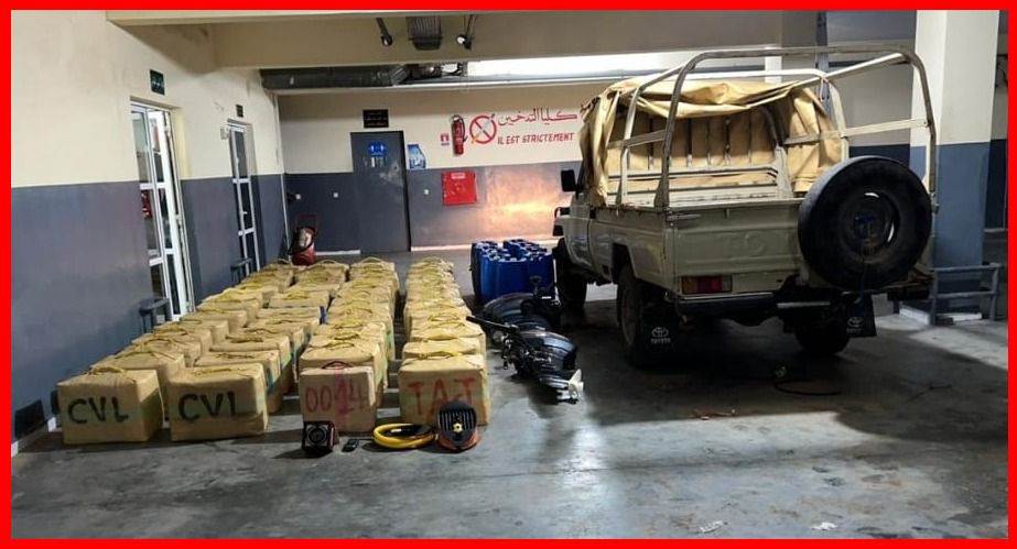 إحباط محاولة للتهريب الدولي للمخدرات وحجز طن و829 كيلوغرام من مخدر الشيرا