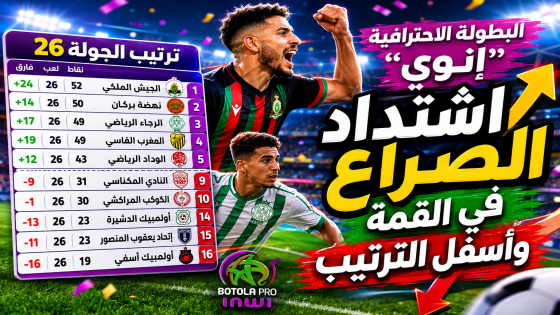 البطولة الاحترافية “إنوي”: اشتداد الصراع في القمة وأسفل الترتيب